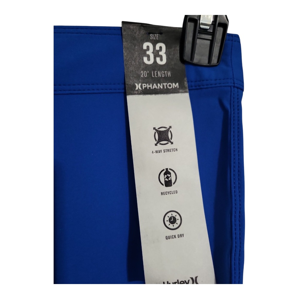 Hurley Men's One and Only Phantom Solid 20" Board Shorts – Signal Blue – Size 33 - Picture 16 of 16